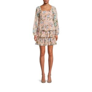 NWOT Madden NYC Triple Ruffle Smocked Dress.